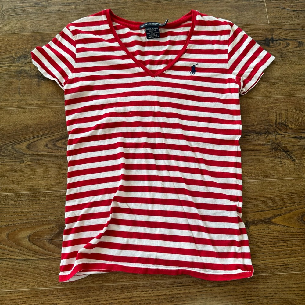 Red Striped Polo T-Shirt
